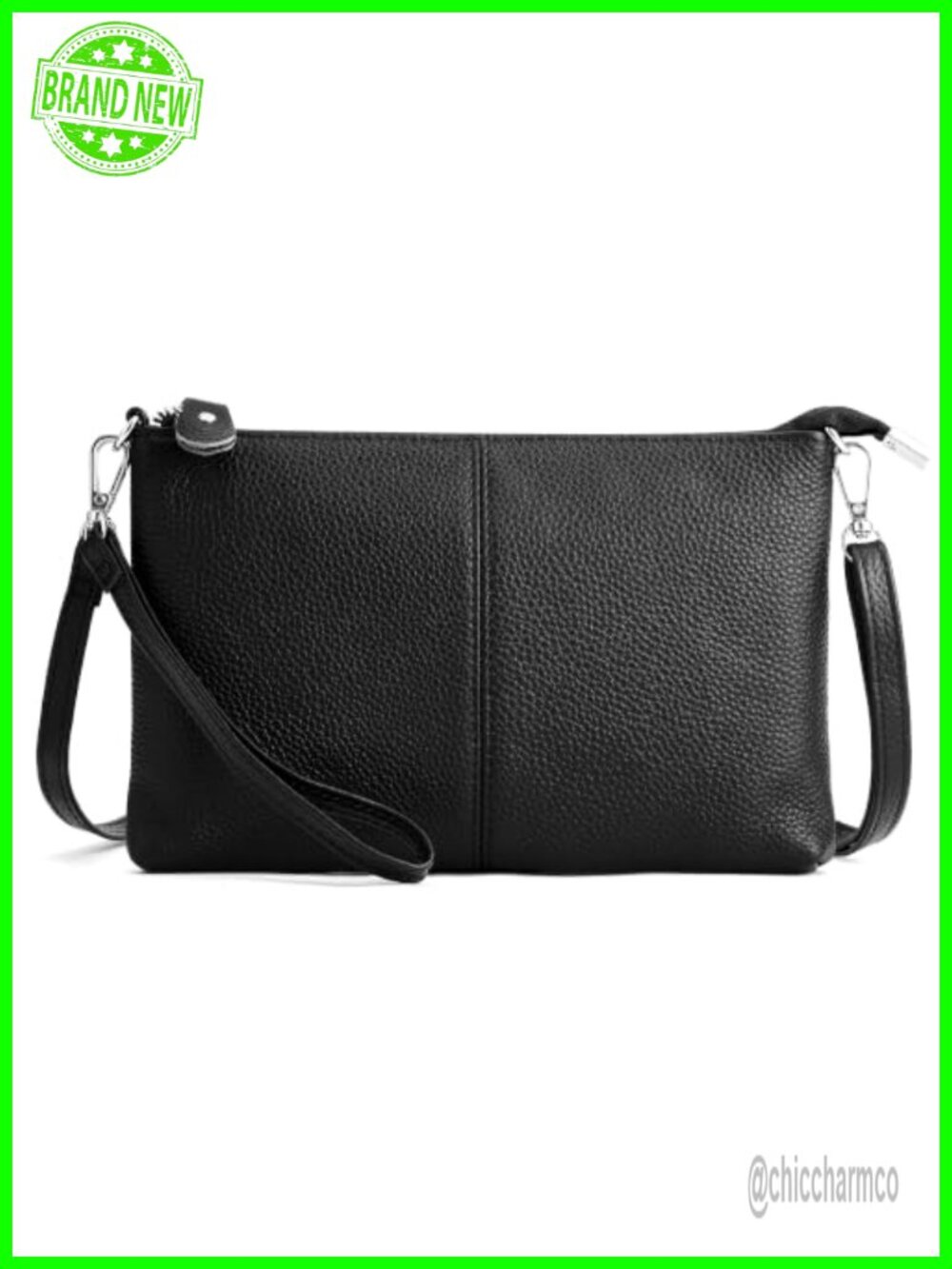 Genuine Leather Small Crossbody Bag RFID Wristlet Wallet Purse